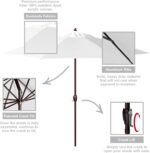 California Umbrella 9' Round Aluminum Bronze Auto Tilt in Cabana Regatta - Image 3