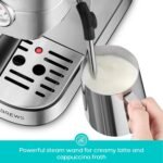 CASABREWS CM5418 Espresso Machine 20 Bar, Compact Espresso Maker with Steam Milk Frother, Stainless Steel Coffee Machine with 34oz Removable Water Tank for Cappuccino, Gift for Women or Men, Silver - Image 3