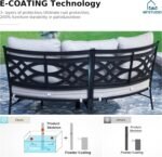 MFSTUDIO Patio Furniture Set, 6 Seats Half-Moon Curved Outdoor Sectional Sofa Conversation Set, Woven Rattan Patio Couch for Backyard, Garden, Deck - Image 6