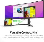 INNOCN 49" 49Q1S OLED Curved Gaming Monitor 5120 x 1440p 240Hz, 0.03ms, USB Type C 90W, HDMI 2.1, DisplayPort, USB Hub, Surrounding Speakers, Adaptive-Sync, Height Adjustable Stand, Black - Image 2