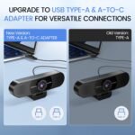 EMEET 1080P Webcam with Microphone, C960 Web Cam, 2 Mics, 90° FOV, USB Type-A & A-to-C Adapter, Plug&Play Computer Camera for Online Calling, Zoom/Teams/Facetime, Switch 2 Camera Support, 2025 Version - Image 5