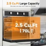 Wall Ovens 24 inch Electric, AMZCHEF 24 inch Wall Oven, 2200w Single Wall Oven with 6 Cooking Modes, 2.5 Cu.Ft. Electric Wall Oven, Convection Oven with Mechanical Knobs Control, Stainless Steel - Image 3