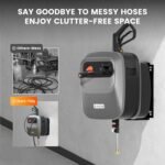 Giraffe Tools Grandfalls Retractable Pressure Washer G20B, 2500 PSI 2.2 GPM, Wall Mounted Power Washer with 65FT Hose Reel, Black Pressure Hoses, 4 Nozzles for Floor/Cars/Fences/Patios, Dark Silver - Image 6