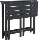 Safavieh PAT6754A Collection Wilton Teak and Navy Balcony Corner Lounge Outdoor Set - Image 5