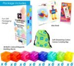 BrainSpark 48PCS Translucent Mulit-Color DigitBlocks Magnetic Building Blocks, Montessori Clear Magnet Cubes for Boys Girls Stacking Block Sets Ages 3-9 - Image 2