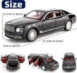 BDTCTK Compatible for 1:24 Scale Bentley Mulsanne Diecast Cars Models, Pull Back Car Toys with 6 Open Doors, Light and Sound, Boys Toys Kids Adults Gifts(Black) - Image 2