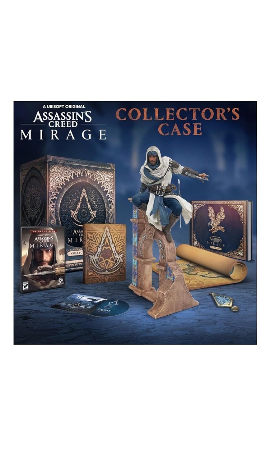 7137IuBNR8L._SL1500_.jpg Assassin's Creed Mirage Collector's Case With Statue, Steelbook Case, Artbook, SoundTrack (No Game Included) - Image 1