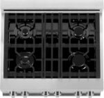 ZLINE 30 Inch 4.0 Cubic Foot Stainless Steel Dual Fuel Range with 4 Burner Porcelain Cooktop, Gas Stove, Cast Iron Grill, and Electric Convection Oven - Image 4
