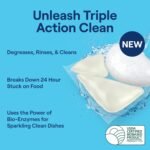 Seventh Generation Triple Action Clean Automatic Dishwasher Detergent Packs with Bio-Enzyme Power, Free & Clear, Fights 48-hour Stuck-on Food, 54 count - Image 3