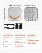 VEVOR Wheel Alignment Turn Plates, 4-Ton Capacity, Brass Dial Measurements, 360° Rotating Turntable Wheel Alignment Tool with Transition Bridge & Thrust Block for Car SUV Light Truck - Image 7