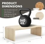 Modern Boho Faux Marble Coffee Table, 47" Travertine Pattern Waterfall Rectangular Center Table in a Scandinavian Style for Living Room with Sturdy Wood Frame, Thick Legs & Easy Assembly - Image 2