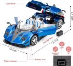 BDTCTK 1/24 Comapatible for Pagani Zonda HP Barchetta Model Cars Toy, Zinc Alloy Diecast Pull Back Toy Cars with Sounds and Lights Vehicles for Kids Boy Girl Gift (Blue) - Image 2
