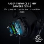 Razer BlackShark V3 X HyperSpeed Wireless Gaming Headset for PC: 50mm Drivers - Cardioid Mic - 2.4 GHz, Bluetooth, USB - Works with Mac, PS5, Nintendo Switch, Smartphone - 70 Hr Battery - Black - Image 3