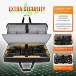 SNIGJAT DJ Controller Case for DDJ-FLX10/ DDJ-GRV6/ REV5/ REV7/ FLX6/ 1000, Padded Large DJ Controller Bag with 17.3" Laptop Compartment, Gig Bag with Multi- Pocket and Adjustable Shoulder Strap - Image 3