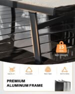 Outdoor Chaise Lounge, Never-Rust Aluminum Patio Lounge Chair, Double-Layer Textilene Pool Lounge Chair with 6-Position Adjustable Backrest, Sunbathing Lounger for Beach, Poolside, Deck, Yard - Image 5