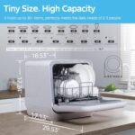 Midea MDC17P0ABB Portable Countertop Mini 1.32Gal Built-in Water Tank, No Hookup Needed, 6 Programs, 360° Dual Spray, 162℉ High-Temp& Air-Refresh Function, Dishwasher for Apartments& RVs, Black - Image 8
