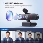 EMEET C960 4K Webcam for PC, 4K UHD CMOS Sensor, PDAF Auto Focus, Dual Omnidirectional Mics, Auto Light Correction, 73° FOV, Plug&Play Webcam w/Privacy Cover, Works w/Zoom/Teams/Skype/Google Meet - Image 2