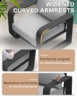 Aluminum Outdoor Patio Furniture Set, 4 Piece Oversized Patio Conversation Sets Widened Armrest & Ultra-Thick Cushions, Heavy Duty Modern Sectional Furniture for Backyard, Porch, Gray - Image 2