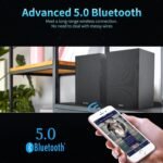 BESTISAN 4 Inch Powered Bookshelf Speakers with Deep Bass, Bluetooth 5.0 Studio Monitor Speakers, 2.0 Neared Field Audio Speakers with 2 RCA Line Input, Set of 2 Black-New Model - Image 3