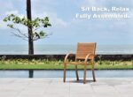 Amazonia Powell 7-Piece Wood Patio Dining Set | Round Eucalyptus Table with Lazy Susan | Ideal for Outdoors - Image 6