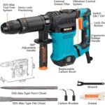 Berserker 1300W 12-Pound SDS-Max Demolition Jack Hammer, 1-9/16" 11-Amp Small Corded Electric Demo Chipping Hammer for Floor Tile Removal, Concrete Breaker with Carrying Case & 2 Chisels - Image 2