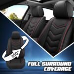 Car Seat Covers for Genesis GV80 2021-2026, Premium Nappa Leather Car Seat Cover, Stylish Sport Seat Covers， Automobile Seat Cover Sets.(Standard 2 Seats/Black) - Image 3