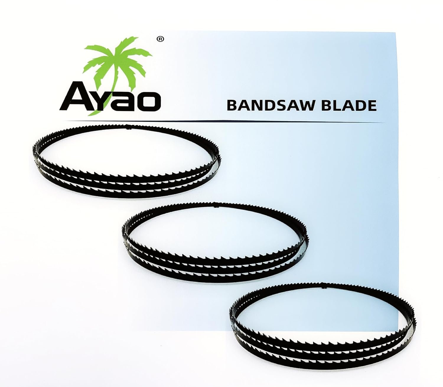 71FtAoArRrL._SL1500_.jpg AYAO 70 1/2 inch Bandsaw Blades Assortment (1/8" 1/4" 3/8" Wide) for Craftsman 921400, Rikon 10-305 and 10-3061 10" Band Saws, 3PK - Image 1