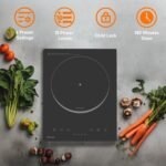 Electric Cooktop, TOPWISH 110-120V Electric Stove Top Single Burner Cooktop LED Touch Control, Child Lock, 10 Power Level, Residual Heat Indicator, 1300W Plug in Glass Countertop Burner for Cooking - Image 5