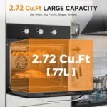 AMZCHEF Wall Ovens 24 inch Electric: 2800w Single Wall Oven with 6 Cooking Modes, 2.72 Cu.Ft. Electric Wall Oven, Convection Oven with Mechanical Knobs Control, Black - Image 3