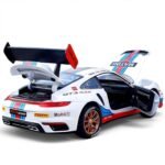 Toy Cars for 911 GT3 RS RSR Turbo S, 1:32 Alloy Diecast Model Cars,Pull Back Car Toy with Light and Sound Gift Sports Race Car for Boys Age 3+ Gifts White - Image 4