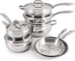 BergHOFF Belly Shape 18/10 Stainless Steel 12Pc Cookware Set, Metal Lids, Fast, Evenly Heat, Induction Cooktop Ready - Image 2