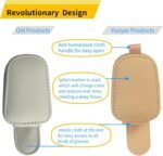 Yuoyar Sunglass Holder for Car, Magnetic Leather Sunglasses Holder and Ticket Card Clip, Car Visor Accessories, 2 Packs (Beige) - Image 2