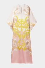 Designer Printed Satin Silk Kaftan Dress – Elegant & Chic Summer Maxi Dress for Women - Image 2