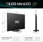 Hisense 85" U7 Mini-LED ULED 4K UHD Best Premium Gaming Google Smart TV (85U75QG, 2025 Model) - QLED, Native 165Hz, VRR 288, Up to 3000 Nits, HDR10+, Dolby Vision IQ · Atmos, IMAX Enhanced, 2.1.2 Ch - Image 3