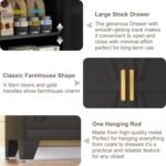 Metal Armoire Wardrobe Closet with Hanging Rod,71H Metal Cabinet with Doors and Shelves,Freestanding Bedroom Armoire Closet,Storage Cabinets for Bedroom,Office,Laundry Room(Black) - Image 6