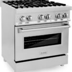 ZLINE 30 Inch 4.0 Cubic Foot Stainless Steel Dual Fuel Range with 4 Burner Porcelain Cooktop, Gas Stove, Cast Iron Grill, and Electric Convection Oven
