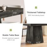 LITTLE TREE Dining Table for 4 People, 31.5-Inch Square Small Kitchen Table, Farmhouse Dinner Table with Sturdy Pedestal Base for Restaurant, Dining Room, Living Room, Grey - Image 8