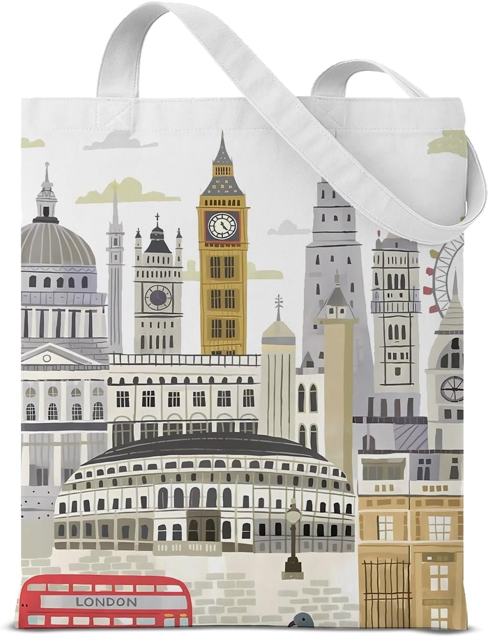 71Np0ExxYNL._AC_SL1500_.jpg World Travel Gift Canvas Tote Bag for Women Travellers Aesthetic Reusable Grocery Shoulder Bag for Travel Shopping - Image 1