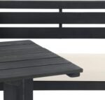 Safavieh PAT6754A Collection Wilton Teak and Navy Balcony Corner Lounge Outdoor Set - Image 2
