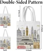 World Travel Gift Canvas Tote Bag for Women Travellers Aesthetic Reusable Grocery Shoulder Bag for Travel Shopping - Image 2