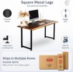 Wood Computer Desk with Drawer - 48x27 Solid Wood Desk, Live Edge Walnut Desk, Sturdy Metal Legs - Scratch and Stain Resistant Finish - Premium Quality - Image 5