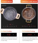 Empava Double/Dual Induction Cooktop 2 Burner, Shatter-proof Flat Glass Top, 18 Levels from 120°F to 460°F, 3 Preset Mode, Bulit-in/Countertop, 110~120 Volt Plug in Electric Stove for Kitchen, RV - Image 3