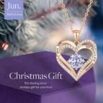 CDE Valentine's Day Gift Forever Love Heart Necklaces for Women, Wedding Anniversary, Birthday Mothers Christmas Day Gifts for Mom, Mother, Wife, S925 Silver Jewelry with Birthstone Pendant - Image 3