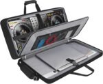 SNIGJAT DJ Controller Case for DDJ-FLX10/ DDJ-GRV6/ REV5/ REV7/ FLX6/ 1000, Padded Large DJ Controller Bag with 17.3" Laptop Compartment, Gig Bag with Multi- Pocket and Adjustable Shoulder Strap
