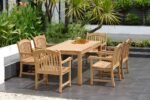 Amazonia Pennsylvania 7-Piece Outdoor Rectangular Dining Table Set | Certified Teak | Ideal for Patio and Indoors - Image 3