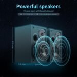 BESTISAN 4 Inch Powered Bookshelf Speakers with Deep Bass, Bluetooth 5.0 Studio Monitor Speakers, 2.0 Neared Field Audio Speakers with 2 RCA Line Input, Set of 2 Black-New Model - Image 2