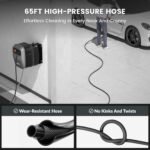 Giraffe Tools Grandfalls Retractable Pressure Washer G20B, 2500 PSI 2.2 GPM, Wall Mounted Power Washer with 65FT Hose Reel, Black Pressure Hoses, 4 Nozzles for Floor/Cars/Fences/Patios, Dark Silver - Image 7