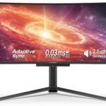 INNOCN 49" 49Q1S OLED Curved Gaming Monitor 5120 x 1440p 240Hz, 0.03ms, USB Type C 90W, HDMI 2.1, DisplayPort, USB Hub, Surrounding Speakers, Adaptive-Sync, Height Adjustable Stand, Black