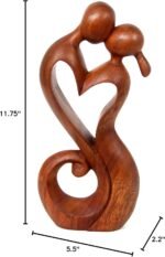 NOVICA Brown Romantic Suar Wood Sculpture , 11.75" Tall 'Everlasting Kiss' - Image 6