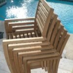 9-Piece Teak Patio Dining Set with 72-Inch Round Drop Leaf Table & Avant Stacking Chairs (P44WO) - Image 4
